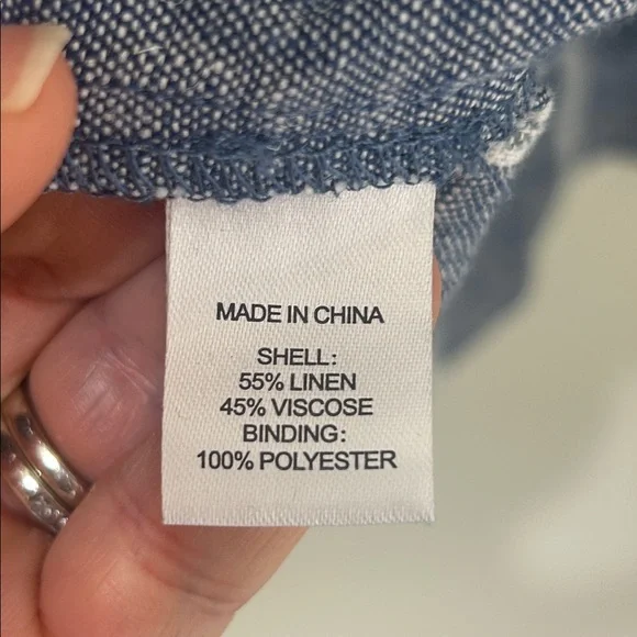 DREW Blue Linen Blend Striped Blazer Jacket Size Medium - Picture 11 of 16